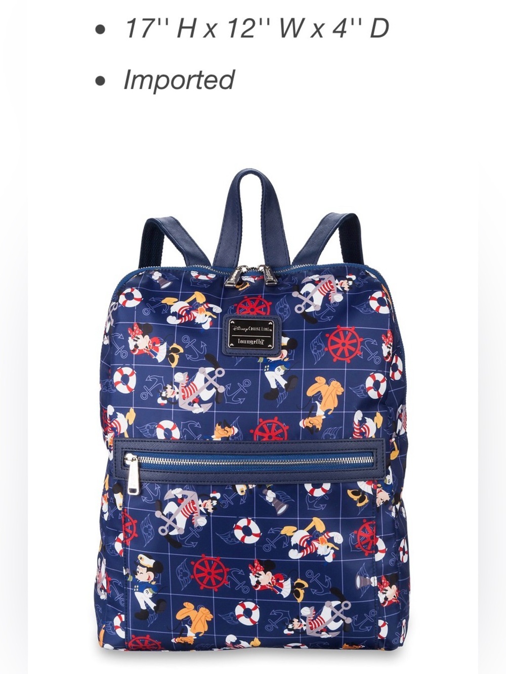 Disney Navy Blue Sailor Mickey & Friends Backpack - Picture 7 of 9